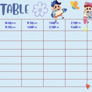 TIMETABLE 001